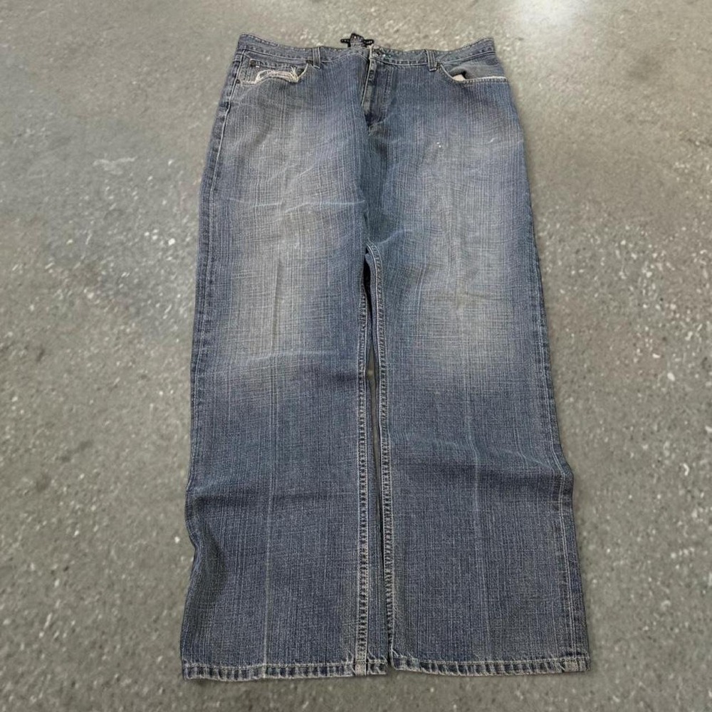 Tommy Hilfiger Freedom Fit Blue Jeans Mens 40x34 Y2K Straight Leg Denim
